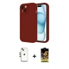 ieg™ iPhone 14 Kılıf Yankı Yansıma Özel Seri - Siyah Buffer Cam Ekran Koruyucu + Shine Kamera Lens - GD