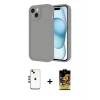 ieg™ iPhone 14 Kılıf Yankı Yansıma Özel Seri - Siyah Buffer Cam Ekran Koruyucu + Shine Kamera Lens - GD