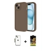 ieg™ iPhone 14 Kılıf Yankı Yansıma Özel Seri - Siyah Buffer Cam Ekran Koruyucu + Shine Kamera Lens - GD