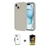ieg™ iPhone 14 Kılıf Yankı Yansıma Özel Seri - Siyah Buffer Cam Ekran Koruyucu + Shine Kamera Lens - GD