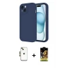 ieg™ iPhone 14 Kılıf Yankı Yansıma Özel Seri - Siyah Buffer Cam Ekran Koruyucu + Shine Kamera Lens - GD