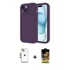 ieg™ iPhone 14 Kılıf Yankı Yansıma Özel Seri - Siyah Buffer Cam Ekran Koruyucu + Shine Kamera Lens - GD