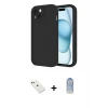 ieg™ iPhone 14 Kılıf Yankı Yansıma Özel Seri - Siyah Joko Magic 5D Cam + Diamond Kamera Lens - KI
