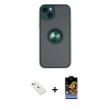 ieg™ iPhone 14 Kılıf Yörünge Çizgi - Siyah Buffer Hayalet Cam Ekran Koruyucu + Diamond Kamera Lens - KI