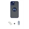 ieg™ iPhone 14 Kılıf Yörünge Çizgi - Siyah Joko Magic 5D Cam + Diamond Kamera Lens - SABE