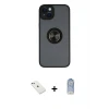 ieg™ iPhone 14 Kılıf Yörünge Çizgi - Siyah Joko Magic 5D Cam + Diamond Kamera Lens - SABE