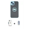 ieg™ iPhone 14 Kılıf Yörünge Çizgi - Siyah Joko Magic 5D Cam + Shine Kamera Lens - MI