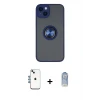ieg™ iPhone 14 Kılıf Yörünge Çizgi - Siyah Joko Magic 5D Cam + Shine Kamera Lens - MI