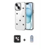 ieg™ iPhone 14 Kılıf Yörünge Form - Siyah Joko Magic 5D Cam + PVD Metal Kamera Lens - PE