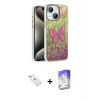 ieg™ iPhone 14 Kılıf Zirve Modern Prime - Siyah Bilvis 5in1 3D Magic Cam Ekran Koruyucu + Diamond Kamera Lens - SABE