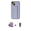 ieg™ iPhone 14 Plus Kılıf Akış Doku - Siyah Joko Magic 5D Hayalet Cam + Raze Metal Kamera Lens - MR