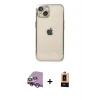 ieg™ iPhone 14 Plus Kılıf Vadi Minimal - Şeffaf Maxco Cam Ekran Koruyucu + Raze Metal Kamera Lens - MR