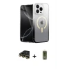 ieg™ iPhone 14 Pro Kılıf Eksen Minimal Özel Seri - Siyah Joko Magic 5D Hayalet Cam + Raze Metal Kamera Lens - GD