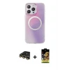 ieg™ iPhone 14 Pro Kılıf Pusula Form - Siyah Buffer Cam Ekran Koruyucu + Raze Metal Kamera Lens - GD