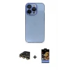 ieg™ iPhone 14 Pro Kılıf Siluet Minimal Özel Seri - Siyah Buffer Hayalet Cam Ekran Koruyucu + Raze Metal Kamera Lens - GD