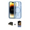 ieg™ iPhone 14 Pro Kılıf Siluet Minimal Prime - Siyah Buffer Hayalet Cam Ekran Koruyucu + Raze Metal Kamera Lens - GD