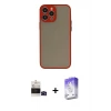 ieg™ iPhone 14 Pro Max Kılıf Ahenk Çizgi Serisi - Siyah Bilvis 5in1 3D Magic Cam Ekran Koruyucu + Bilvis Titan Kamera Lens - SH