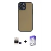 ieg™ iPhone 14 Pro Max Kılıf Ahenk Çizgi Serisi - Siyah Bilvis 5in1 3D Magic Cam Ekran Koruyucu + Bilvis Titan Kamera Lens - SH