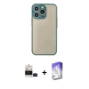 ieg™ iPhone 14 Pro Max Kılıf Ahenk Çizgi Serisi - Siyah Bilvis 5in1 3D Magic Cam Ekran Koruyucu + Bilvis Titan Kamera Lens - SH