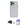 ieg™ iPhone 14 Pro Max Kılıf Ahenk Çizgi Serisi - Siyah Bilvis 5in1 3D Magic Cam Ekran Koruyucu + Raze Metal Kamera Lens - GD