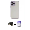 ieg™ iPhone 14 Pro Max Kılıf Ahenk Çizgi Serisi - Siyah Bilvis 5in1 3D Magic Cam Ekran Koruyucu + Raze Metal Kamera Lens - GD