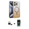 ieg™ iPhone 14 Pro Max Kılıf Ahenk Doku Özel Seri - Şeffaf 360 Full Body Arka Koruyucu + Bilvis Titan Kamera Lens - GD