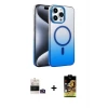 ieg™ iPhone 14 Pro Max Kılıf Ahenk Doku Özel Seri - Siyah Buffer Cam Ekran Koruyucu + Bilvis Titan Kamera Lens - GD