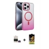ieg™ iPhone 14 Pro Max Kılıf Ahenk Doku Özel Seri - Siyah Buffer Cam Ekran Koruyucu + Bilvis Titan Kamera Lens - GD