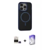 ieg™ iPhone 14 Pro Max Kılıf Ahenk Form Serisi - Siyah Bilvis 5in1 3D Magic Cam Ekran Koruyucu + Bilvis Titan Kamera Lens - GS