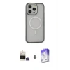 ieg™ iPhone 14 Pro Max Kılıf Ahenk Form Serisi - Siyah Bilvis 5in1 3D Magic Cam Ekran Koruyucu + Bilvis Titan Kamera Lens - GS