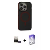 ieg™ iPhone 14 Pro Max Kılıf Ahenk Form Serisi - Siyah Bilvis 5in1 3D Magic Cam Ekran Koruyucu + Bilvis Titan Kamera Lens - GS