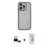 ieg™ iPhone 14 Pro Max Kılıf Ahenk Form Serisi - Siyah Mat Seramik Nano Ekran Koruyucu + Bilvis Titan Kamera Lens - DNMR
