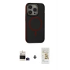 ieg™ iPhone 14 Pro Max Kılıf Ahenk Form Serisi - Siyah Mat Seramik Nano Ekran Koruyucu + Bilvis Titan Kamera Lens - DNMR