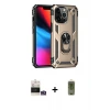 ieg™ iPhone 14 Pro Max Kılıf Ahenk Klasik Koleksiyonu - Siyah Joko Magic 5D Hayalet Cam + Bilvis Titan Kamera Lens - GS