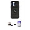 ieg™ iPhone 14 Pro Max Kılıf Ahenk Klasik - Siyah Bilvis 5in1 3D Magic Cam Ekran Koruyucu + Bilvis Titan Kamera Lens - SH