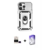 ieg™ iPhone 14 Pro Max Kılıf Ahenk Klasik - Siyah Bilvis 5in1 3D Magic Cam Ekran Koruyucu + Bilvis Titan Kamera Lens - SH