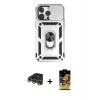 ieg™ iPhone 14 Pro Max Kılıf Ahenk Klasik - Siyah Buffer Cam Ekran Koruyucu + Raze Metal Kamera Lens - GD