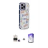 ieg™ iPhone 14 Pro Max Kılıf Ahenk Modern Serisi - Siyah Bilvis 5in1 3D Magic Cam Ekran Koruyucu + Bilvis Titan Kamera Lens - GS