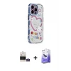 ieg™ iPhone 14 Pro Max Kılıf Ahenk Modern Serisi - Siyah Bilvis 5in1 5D Magic Hayalet Cam Ekran Koruyucu + Bilvis Titan Kamera Lens - GS