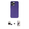 ieg™ iPhone 14 Pro Max Kılıf Ahenk Serisi - Siyah Bilvis 3D Mat Cam Ekran Koruyucu + Bilvis Titan Kamera Lens - SH
