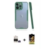 ieg™ iPhone 14 Pro Max Kılıf Atlas Asil Serisi - Siyah Buffer Cam Ekran Koruyucu + Bilvis Titan Kamera Lens - GS