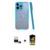 ieg™ iPhone 14 Pro Max Kılıf Atlas Asil Serisi - Siyah Buffer Cam Ekran Koruyucu + Bilvis Titan Kamera Lens - GS
