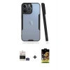 ieg™ iPhone 14 Pro Max Kılıf Atlas Asil Serisi - Siyah Buffer Cam Ekran Koruyucu + Bilvis Titan Kamera Lens - GS