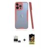 ieg™ iPhone 14 Pro Max Kılıf Atlas Asil Serisi - Siyah Buffer Cam Ekran Koruyucu + Bilvis Titan Kamera Lens - GS