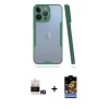 ieg™ iPhone 14 Pro Max Kılıf Atlas Asil Serisi - Siyah Buffer Hayalet Cam Ekran Koruyucu + Bilvis Titan Kamera Lens - GD