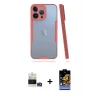 ieg™ iPhone 14 Pro Max Kılıf Atlas Asil Serisi - Siyah Buffer Hayalet Cam Ekran Koruyucu + Bilvis Titan Kamera Lens - GD