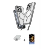 ieg™ iPhone 14 Pro Max Kılıf Atlas Doku Koleksiyonu - Siyah Buffer Hayalet Cam Ekran Koruyucu + Band Metal Kamera Lens - GS