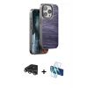ieg™ iPhone 14 Pro Max Kılıf Atlas Minimal Özel Seri - Siyah 3D Antistatik Cam Ekran Koruyucu + Raze Metal Kamera Lens - GS