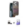 ieg™ iPhone 14 Pro Max Kılıf Atlas Minimal Özel Seri - Siyah Bilvis 5in1 5D Magic Hayalet Cam Ekran Koruyucu + Bilvis Titan Kamera Lens - SH