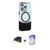 ieg™ iPhone 14 Pro Max Kılıf Çekirdek Asil Özel Seri - Siyah Bilvis 5in1 3D Magic Cam Ekran Koruyucu + Raze Metal Kamera Lens - GD